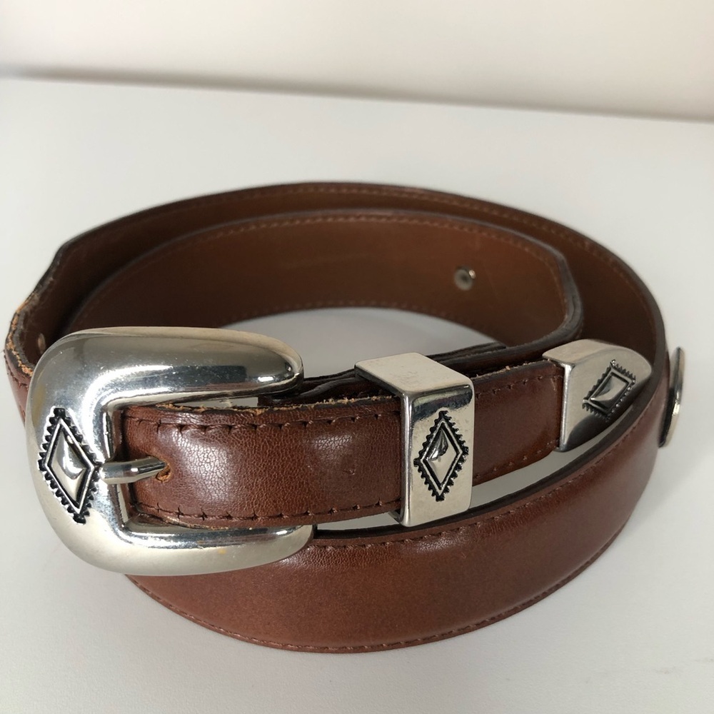 YRI 2002 US open Bethpage black brown leather silver buckle golf belt 31